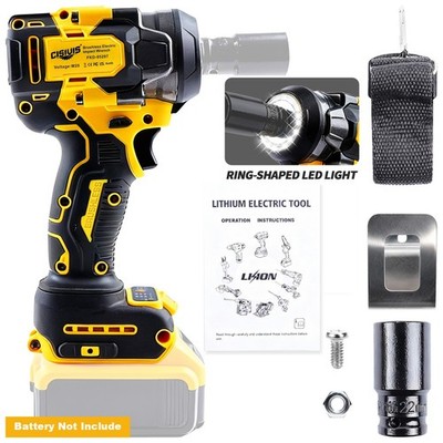 500N.m 1/2'' Cordless Impact Wrench For Dewalt 20V Battery Brushless Electric