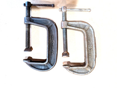 TWO (2) VINTAGE BRINK & COTTON B&C NO. 143 C CLAMP 3  MADE IN USA