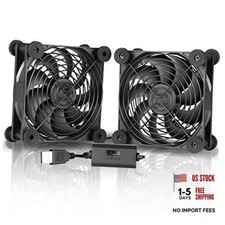 Quiet Dual 120mm 5V USB Computer PC Fan with Speed Controller,for Router