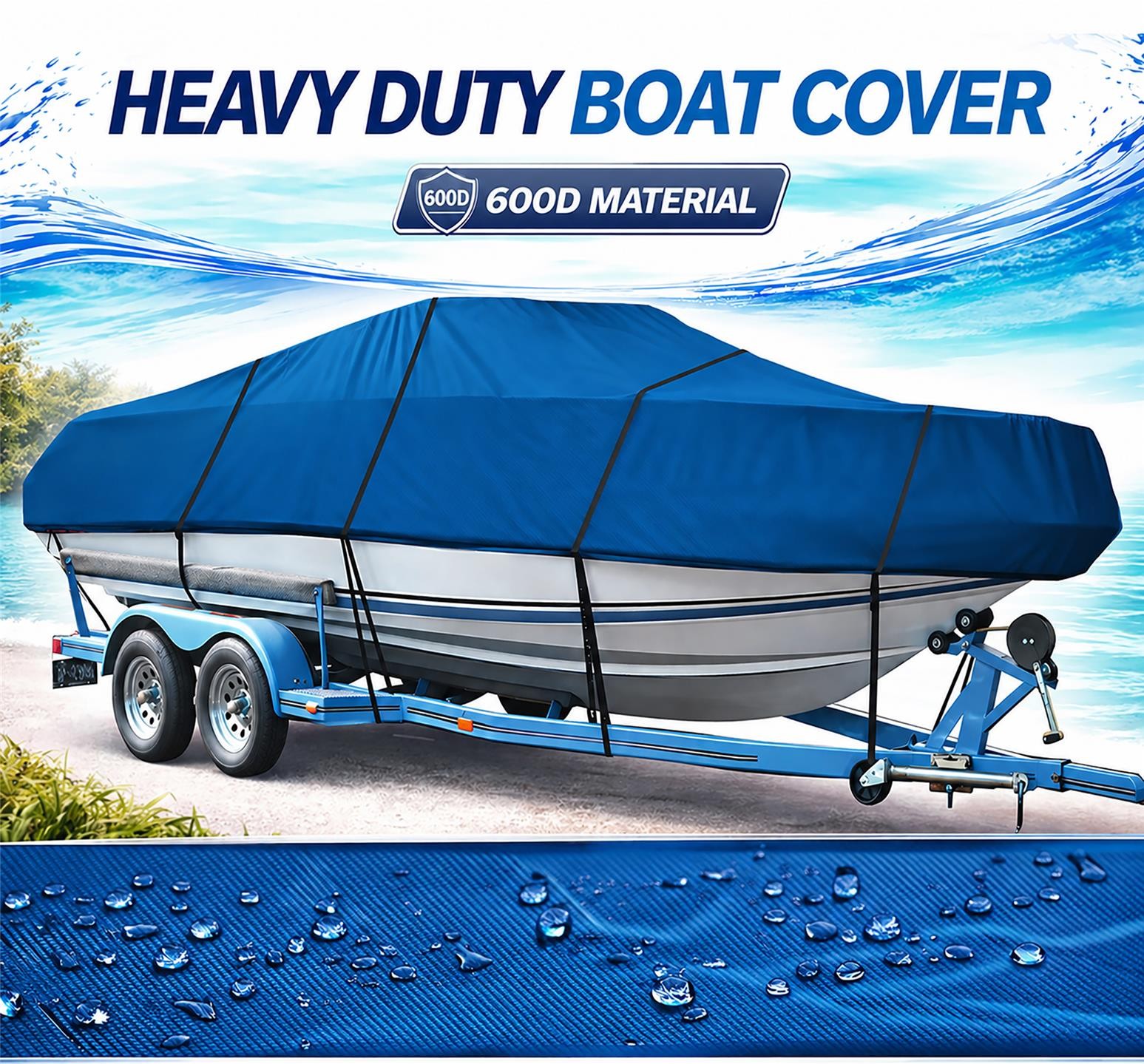 CHAMPION 16 V ALL YEARS BOAT COVER Heavy Duty All Weather Trailerable Cover