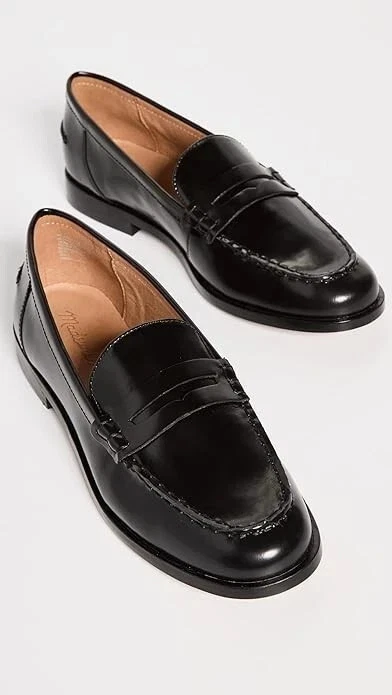 Women's Madewell Penny Loafer In Leather True Black New Retail $148 SELECT SIZE