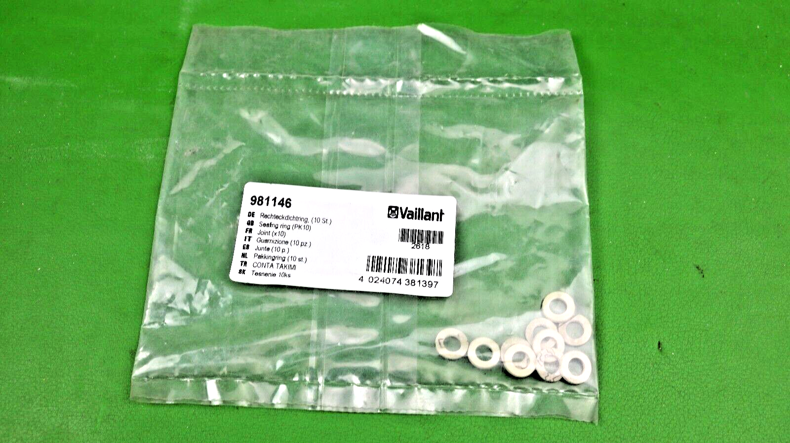 VAILLANT RECTANGLE SEALS, (10 PIECES No. 981146, Dichrring, GASKET (M1002)