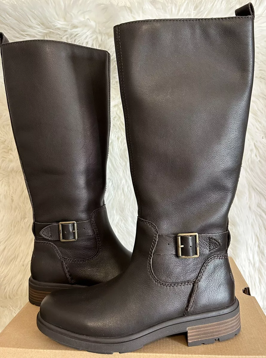 Ugg Harrison Tall Stout Leather Size 8.5 Womens Brown Riding Boots | eBay