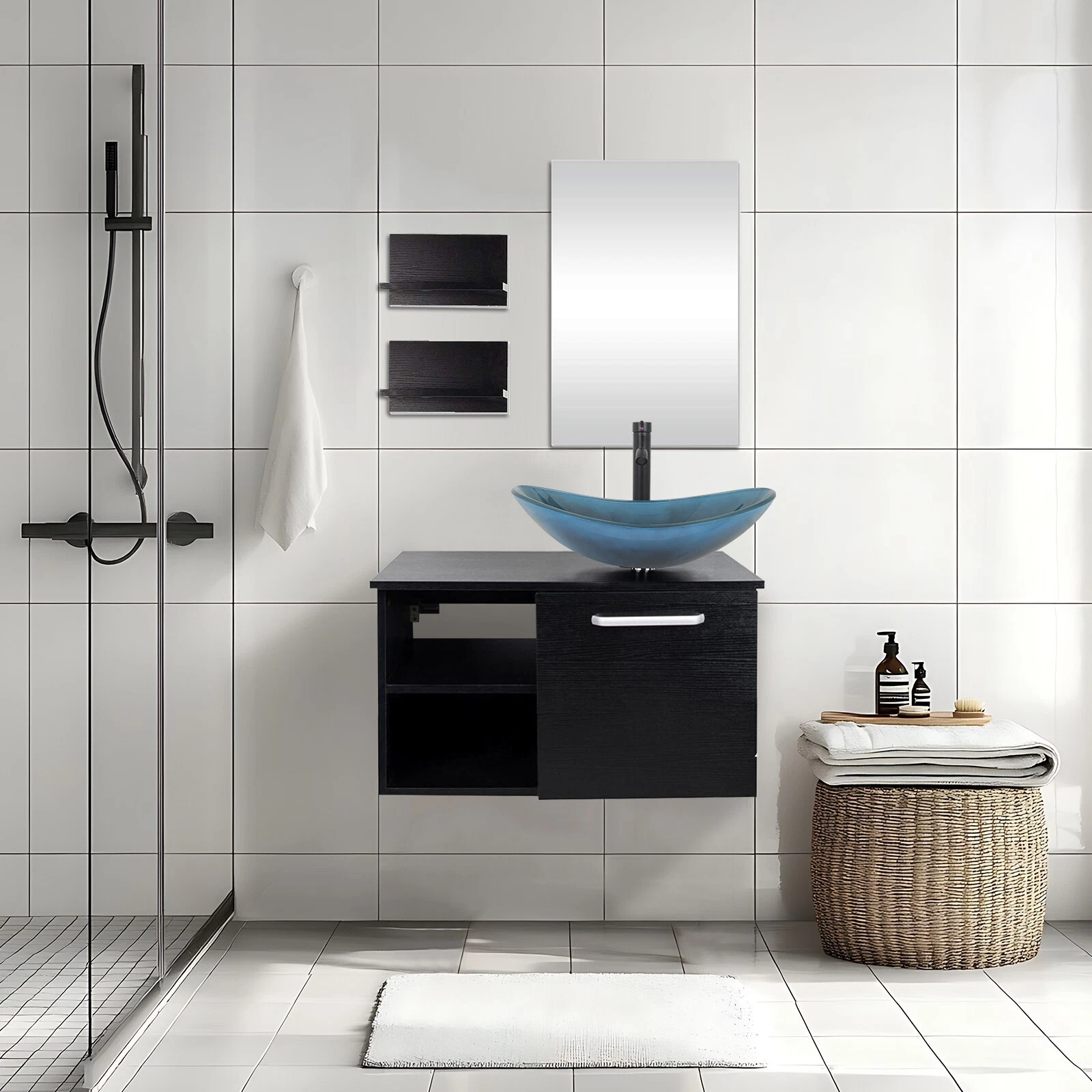 Vanity + Ocean Blue Sink