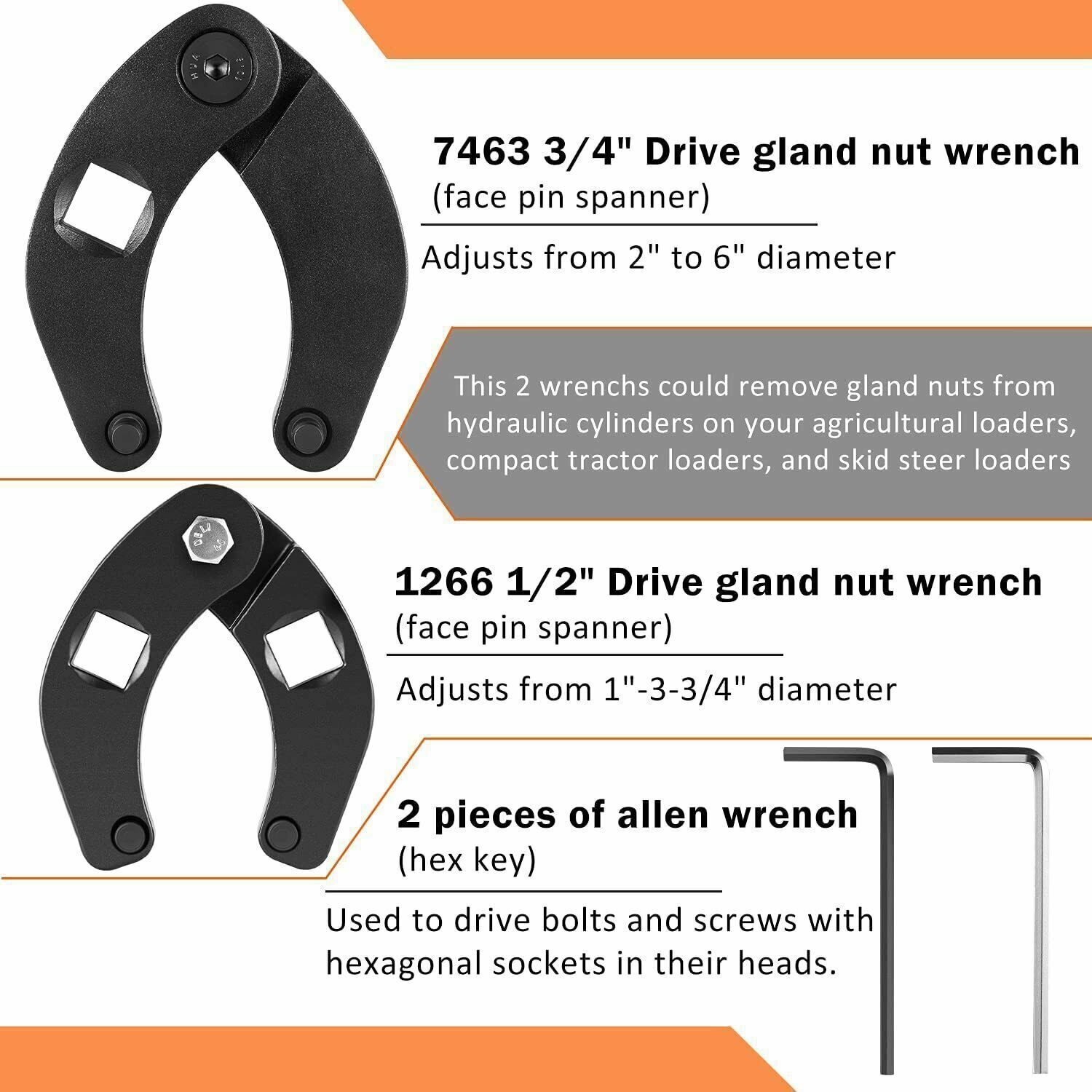 17PCS Hydraulic Cylinder Repair Tool Kit Fits Skid Steers, Loaders & Backhoes eBay