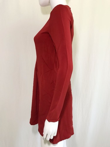Mini Vestido Para Mujer Zara Informal Llamarado Rojo Plisado Mangas Largas Talla XS - Imagen 11 de 11