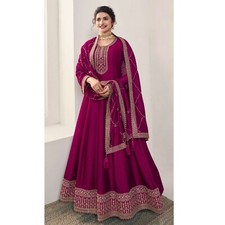 Pink Color Designer Anarkali Gowns Traditional Wedding Wear Slit Anarkali Gowns