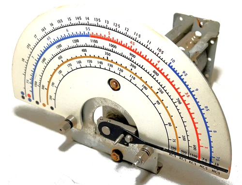 WW2 R-1155 Radio Receiver Tuning Dial W/ V-Cap Vintage British Aircraft Military