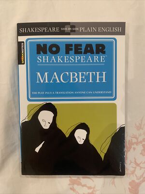 No Fear Shakespeare Macbeth Study Guide by Sparknotes - Excellent Condition