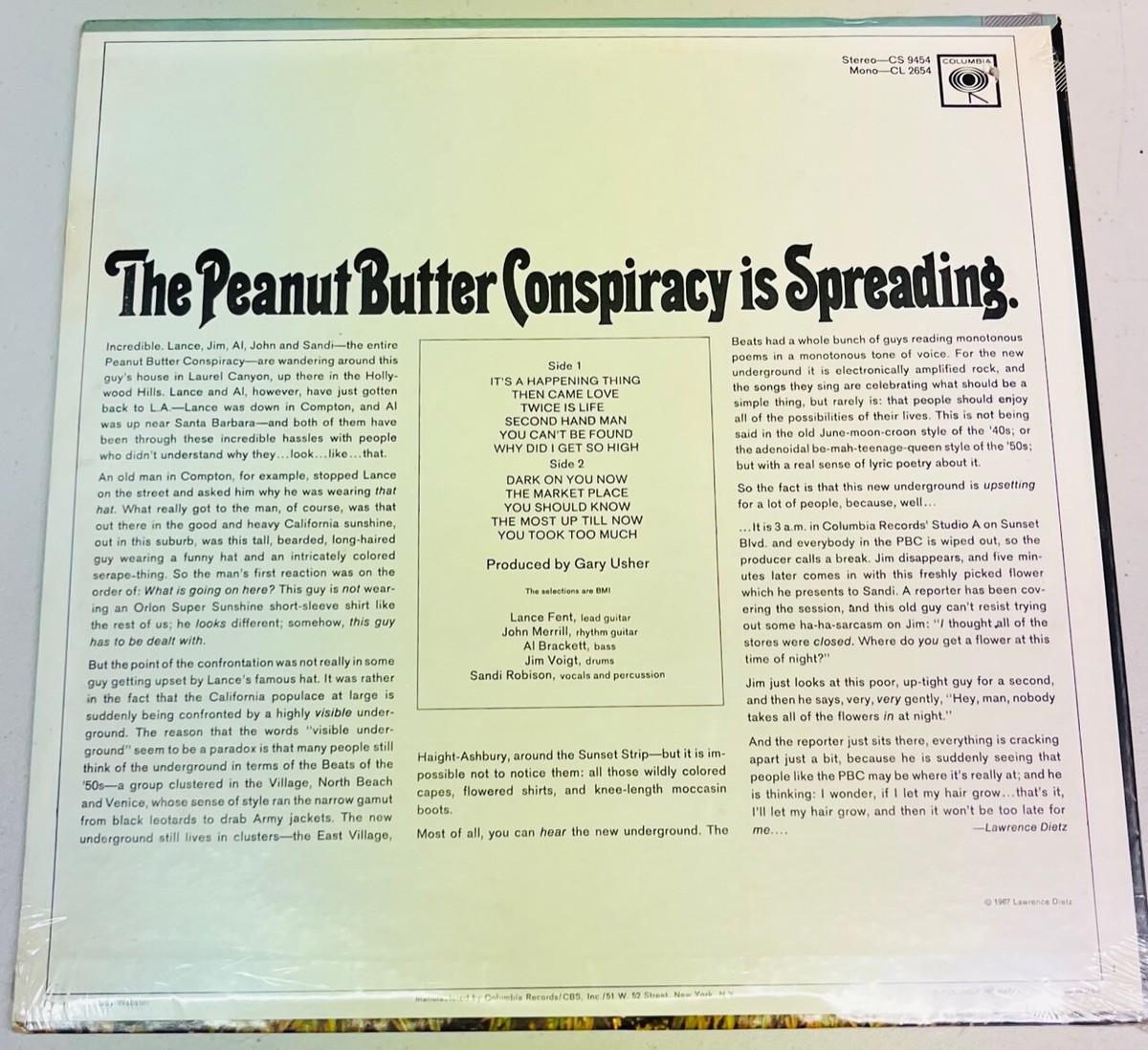 Peanut Butter Conspiracy Is Spreading LP CS9454 STEREO '67