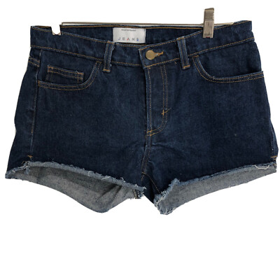 American apparel denim high rise raw hem shorts 26 100% cotton