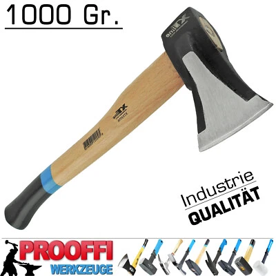 Profi Spaltaxt Spaltbeil Holz Axt Forst Beil Holz Spalten Eschen Stiel 1000 Gr.