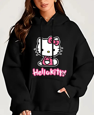 Hello Kitty hooded sweatshirt Long Sleeve Pocket Hoodie Pullover