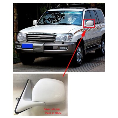 1Pc Left For 1998-2007 Toyota  Land Cruiser LC100 Side Mirror ASSY 3-wire White