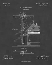 Manually Operated Railroad Semaphore Shanty Patent Print - Sheet 1 - Chalkboard