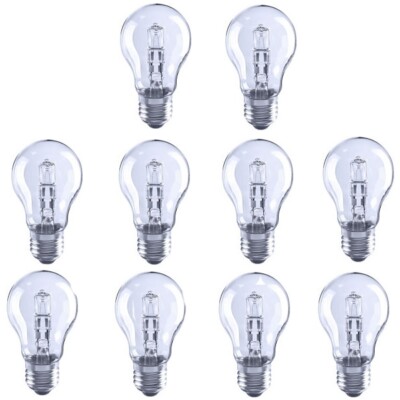 10 x Low Energy Halogen Glühbirne 70W E27 (entspricht 100 Watt) dimmbar