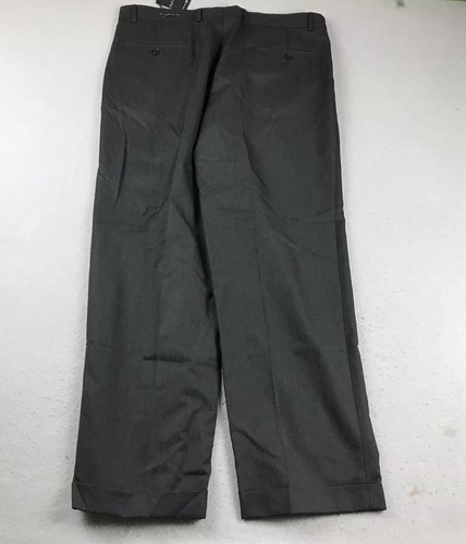 Joseph & Feiss Pants Mens 36X30 Black Woolen Pleated Cuffed Straight Leg NWT - Picture 5 of 10