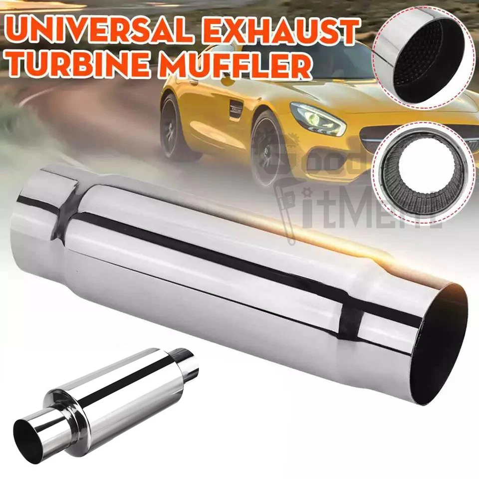 Tubo de escape silenciador resonador acero inoxidable 16" para Volkswagen VW Golf GTI 3" Foto 2 de 4