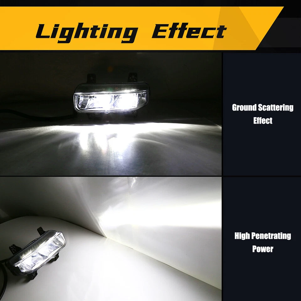 For 2019-2023 RAM 2500 3500 LED Fog Light Wires Switch Bezels Kit LH RH Foto 4 de 4