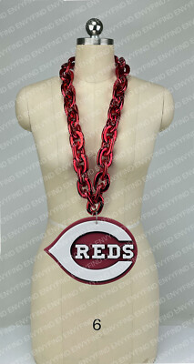 Cincinnati Reds Chain New MLB CINCINNATI REDS Jumbo Big RED Fan Chain Necklace Foam | eBay