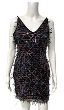 Fashion Nova women's evening formal dress sequins spaghetti straps size M