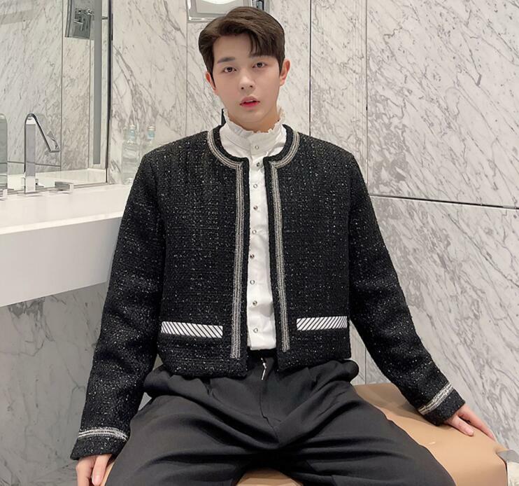 Men's Spring Fashion Round Collar Long Sleeve Loose Jackets