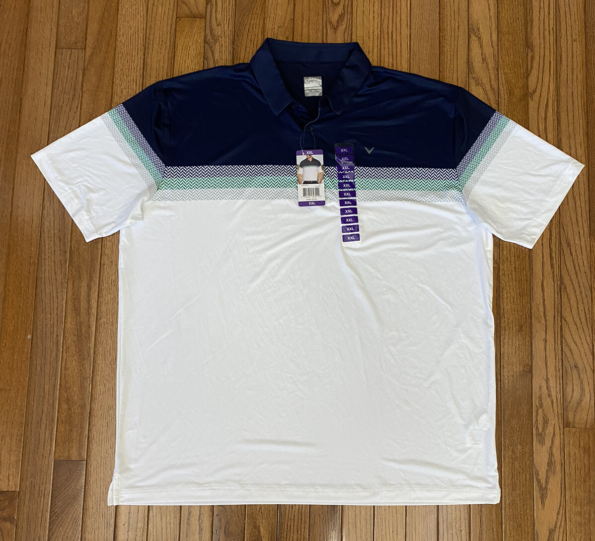 Callaway USA OPTI-DR ワンピース S ネイビー/ホワイト New Callaway Mens Opti-Dri Performance Golf Polo Shirt White