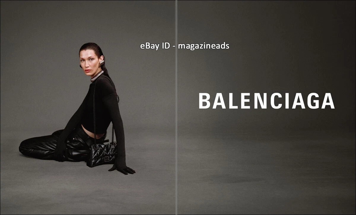 BALENCIAGA rivista 2 pagine STAMPA ANNUNCIO autunno 2022 BELLA HADID