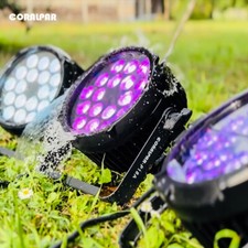 SHEHDS Upgrade version LED Flat Par 18x12W Waterproof IP65 Outdoor RGBWA UV 6in1