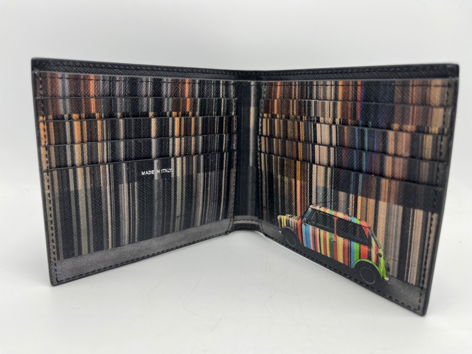 PAUL SMITH Mini Stripe multi stripe Billfold Leather Wallet