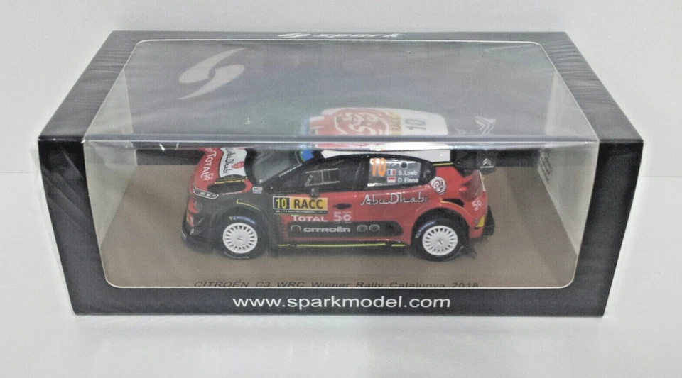 MODELLINO AUTO 1:43 SPARK MODEL CITROEN C3 WRC LOEB WINNER RALLY CATALUNYA 2018 - Immagine 2 di 4
