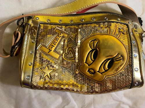 VINTAGE ITALIAN BAG TUA BRACCIALINI GOLD TWEETY LOONEY TOONS ORIGINAL G6
