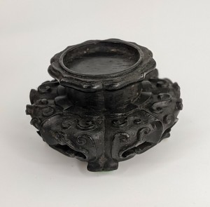 Antique Chinese Carved Wood Stand EXCEPTIONAL Minitaure Vase Bowl Snuff Bottle