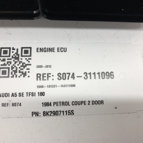 Audi A5 Se Tfsi 180 8T3 2010 2.0 CDN ENGINE CONTROL MODULE ECU 8K2907115S - Picture 4 of 6