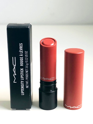 NIB Authentic MAC Liptensity in SMOKED ALMOND (Peachy Cinnamon