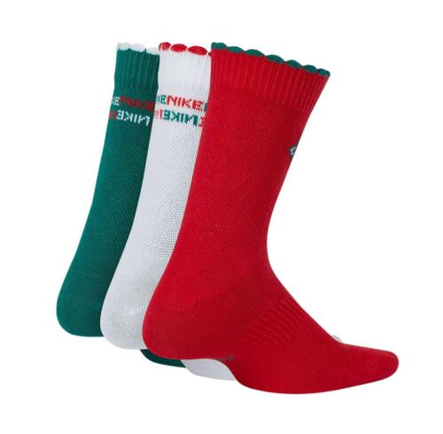 NIKE KIDS Christmas X-Mas Box Set Crew Socks Women's sz (4-6) Youth sz (3Y-5Y) - Picture 2 of 3