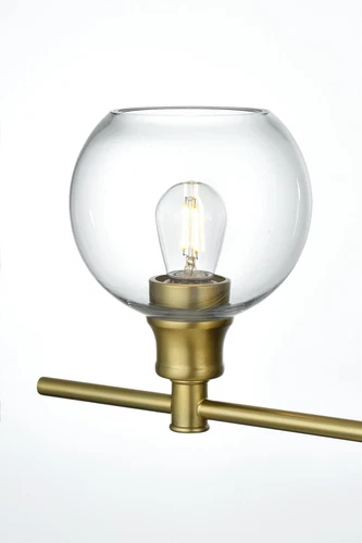 Living District Collier 4 Light Satin Gold And Clear Glass Wall Sconce - Picture 4 of 8