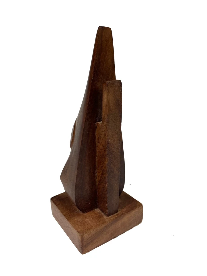 "Estatuilla de escritorio de exhibición con clip para nariz de 6"" bloqueador ámbar de madera" Foto 3 de 4