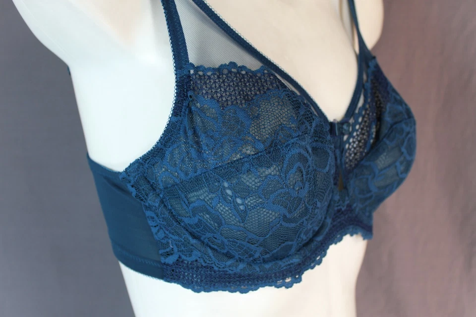 Sujetador Panache 9771 Ava sin forro Balconette transparente con aros talla 32DD azul Reino Unido/Estados Unidos Foto 4 de 4