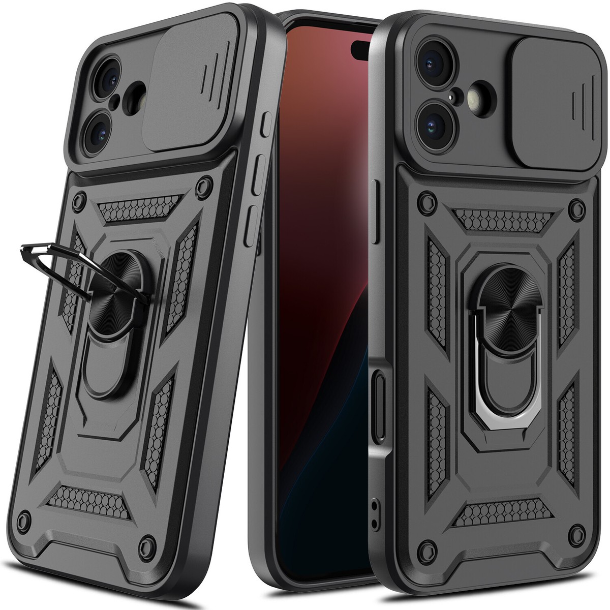For iPhone 16 /16 Plus/16 Pro/16 Pro Max Shockproof Stand