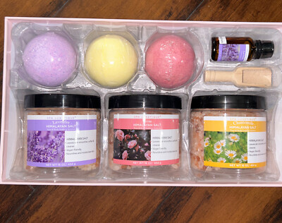 Spa Luxetique Epsom Salt for Soaking - 8pcs Pink Himalayan Bath Salts Gift Se...