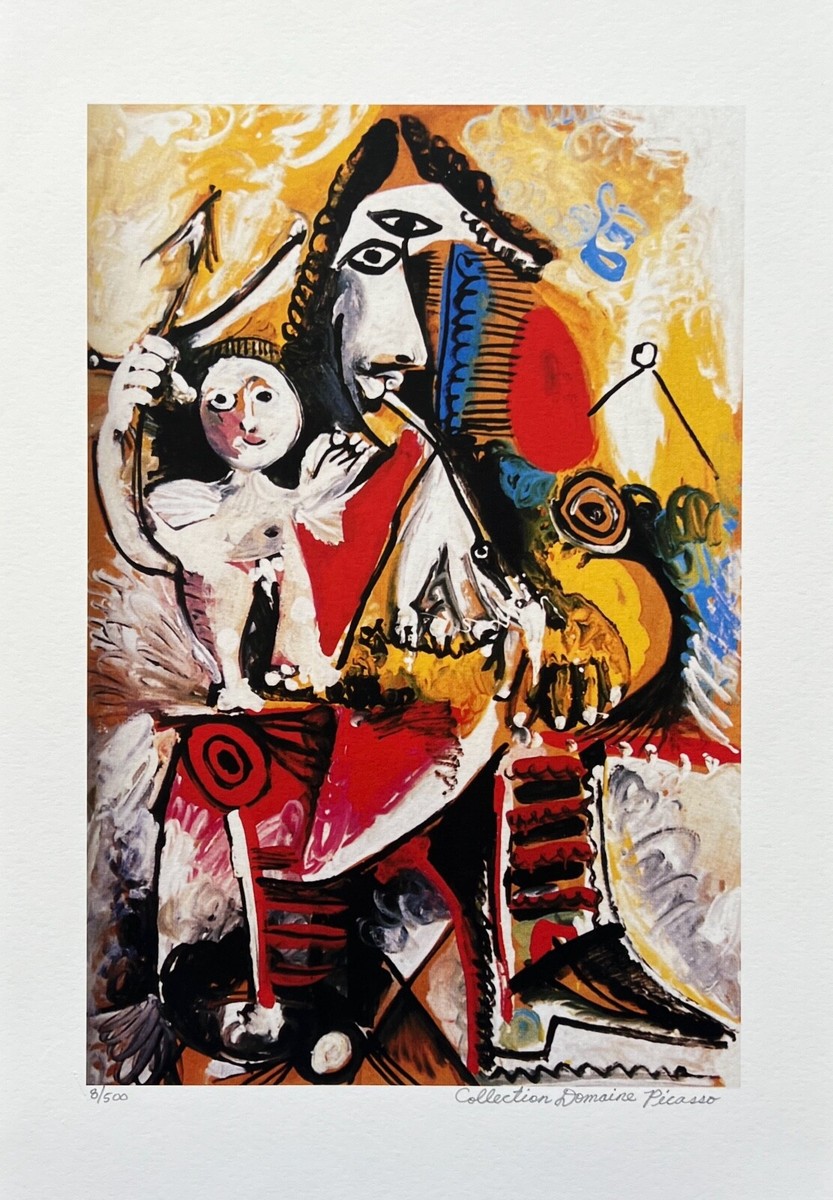 Pablo Picasso CHILD ON MANS LAP Estate Signed Limited