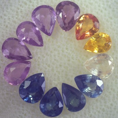 3.30CT MARVELOUS VVS 12PCS PEAR FANCY COLOR SAPPHIRE NATURAL