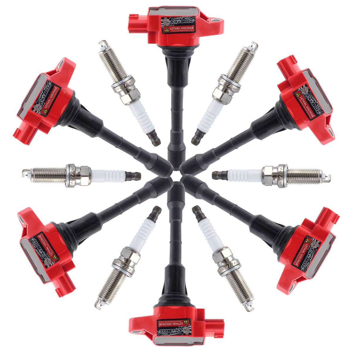 Set of 6 Iridium Spark Plug and 6 Ignition Coil Pack For Nissan
