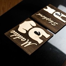 Custom Wood Dog Personalized Leash Holder Puppies Pet Keepsake Puppy Wooden