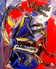 PIANO  MUSIC IMPRESSIONIST IMPASTO ARTIST  Original  OIL CANVAS Painting REGEW