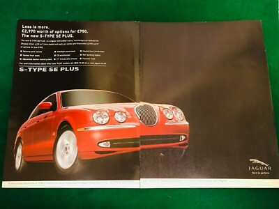 JAGUAR S TYPE SE PLUS 2003 POSTER WERBUNG FERTIG RAHMEN A4 X 2 GRÖSSE F