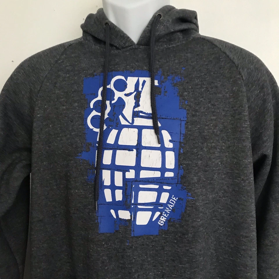 Sudadera con capucha gris polar Grenade para hombre talla mediana Foto 2 de 4