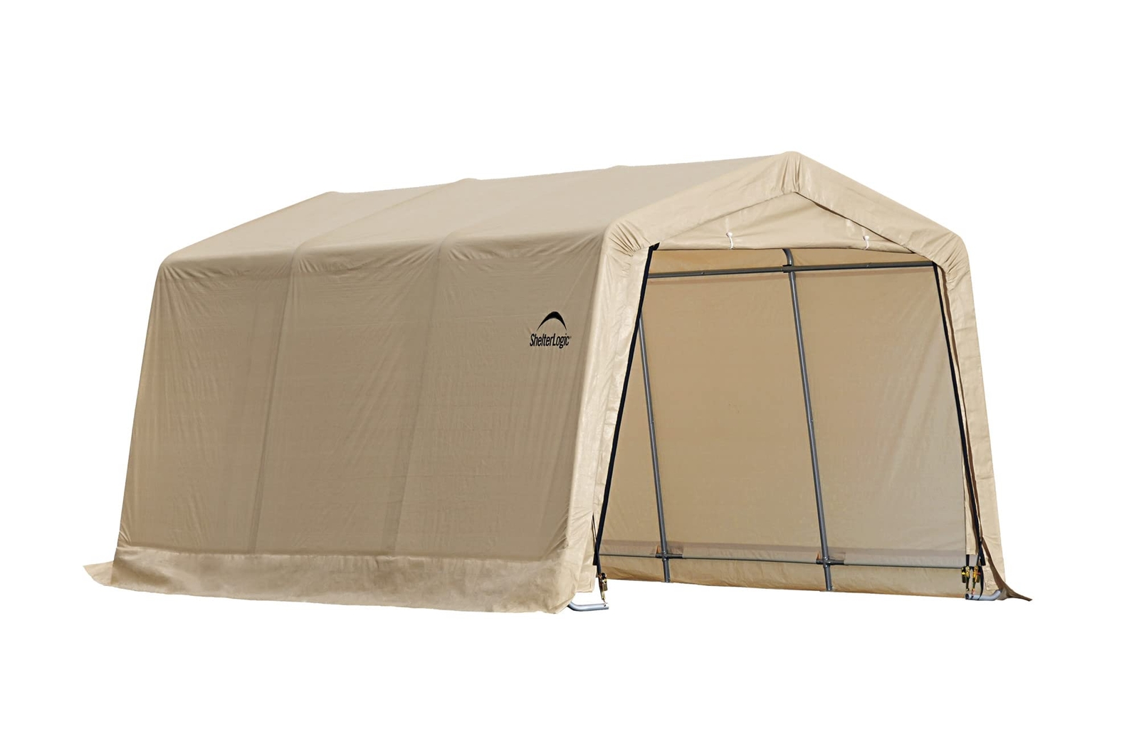 	ShelterLogic 10 x 15 x 8 All-Steel Metal Frame Peak Style Roof Instant Garage	