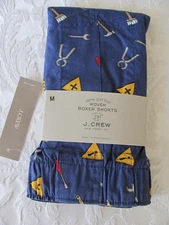 J Crew Boxers -Tools, Hammer, Wrench - Blue-Woven Cotton Shorts-Men's M (32-34)
